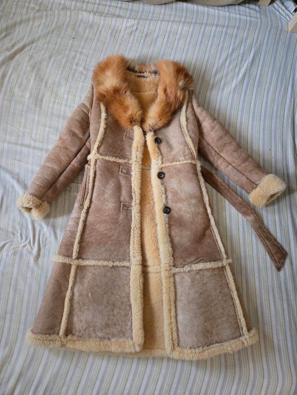 Sheepskin with Fur Coat in XS size ***must read full description***